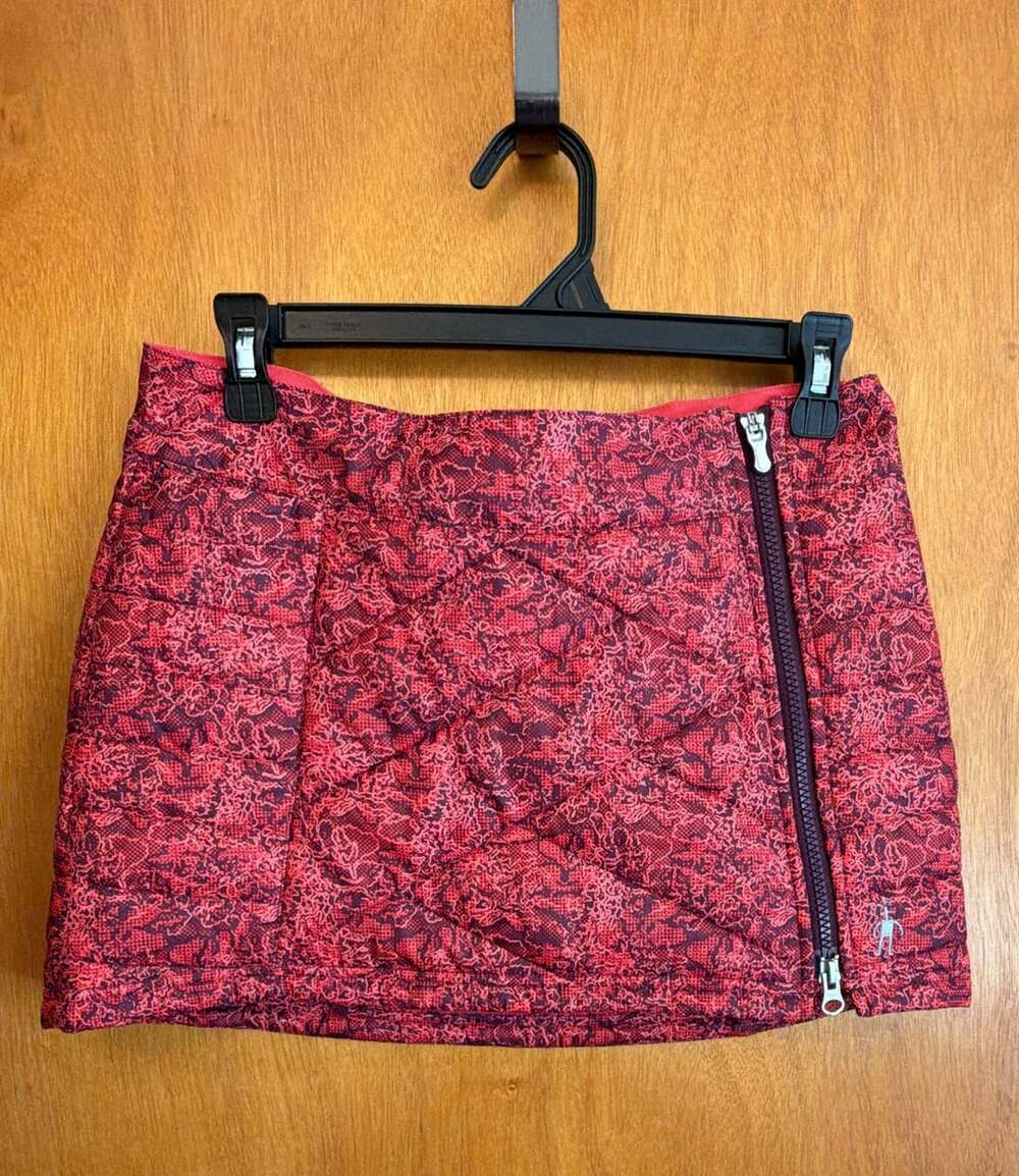 Smartwool Quilted Insulated Skirt Size XS Pink Red Pattern